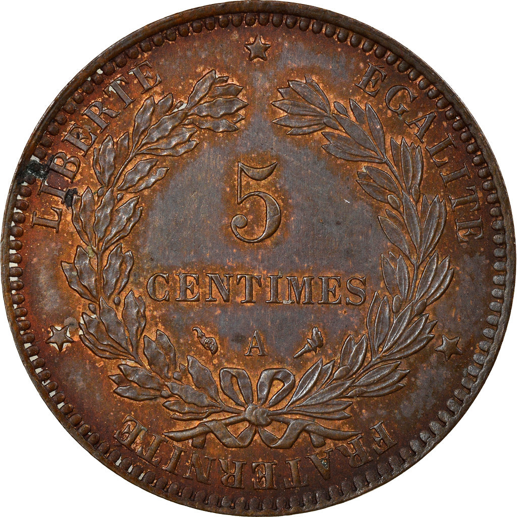 Coin, France, Cérès, 5 Centimes, 1897, Paris, AU(50-53), Bronze, KM:821.1, Le