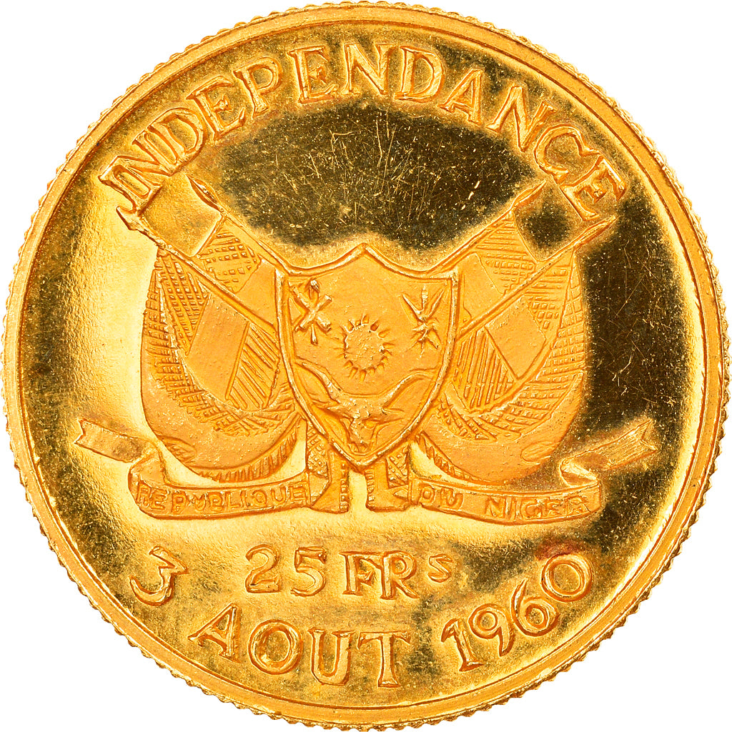 Coin, Niger, Diori Hamani, 25 Francs, 1960, Paris, Proof, MS(65-70), Gold, KM:2
