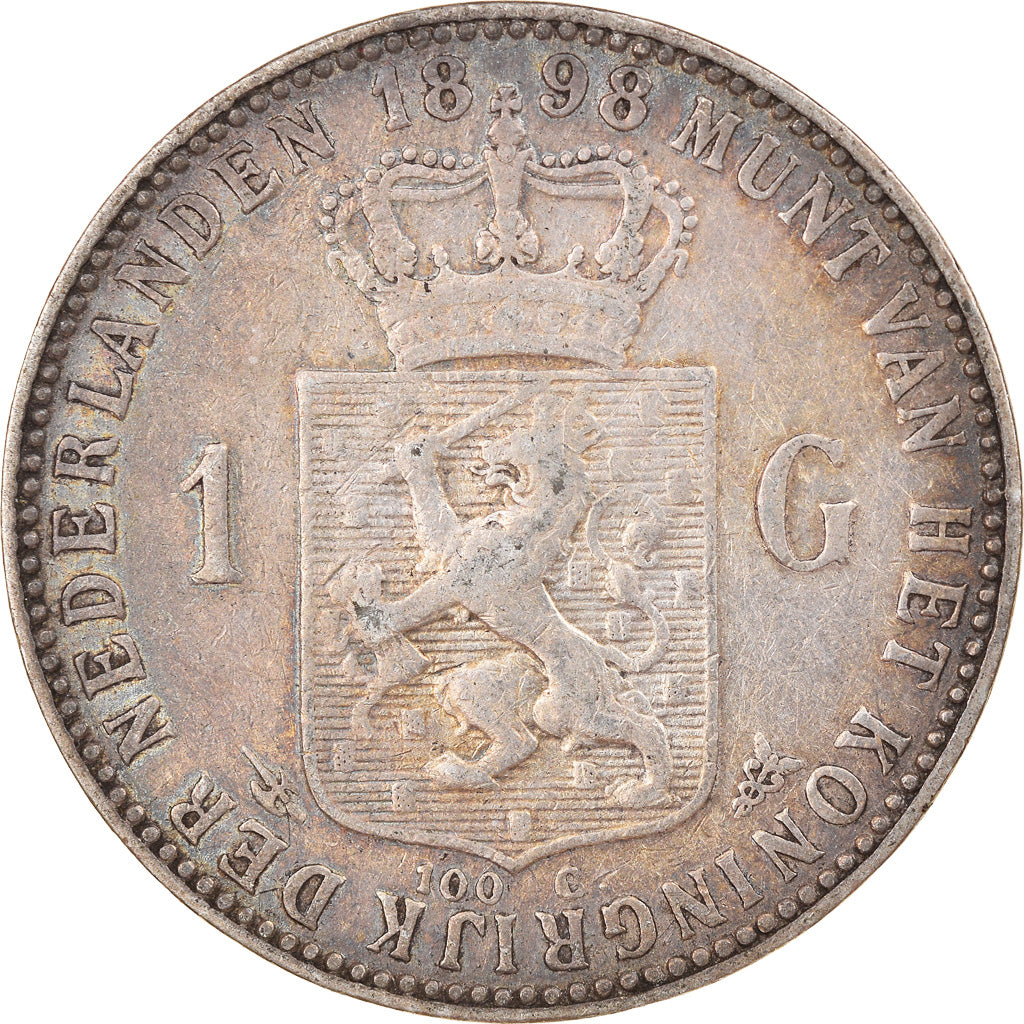 Monnaie, Pays-Bas, Wilhelmina I, Gulden, 1898, Utrecht, TB+, Argent, KM:122.1