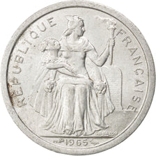 FRENCH POLYNESIA, Franc, 1965, KM #2, AU(50-53), Aluminum, 23, Lecompte #2, 1.26