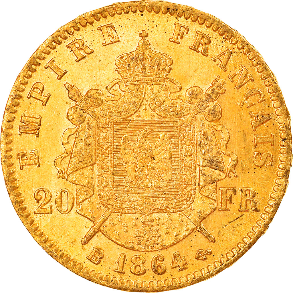 Münze, Frankreich, Napoleon III, Napoléon III, 20 Francs, 1864, Strasbourg