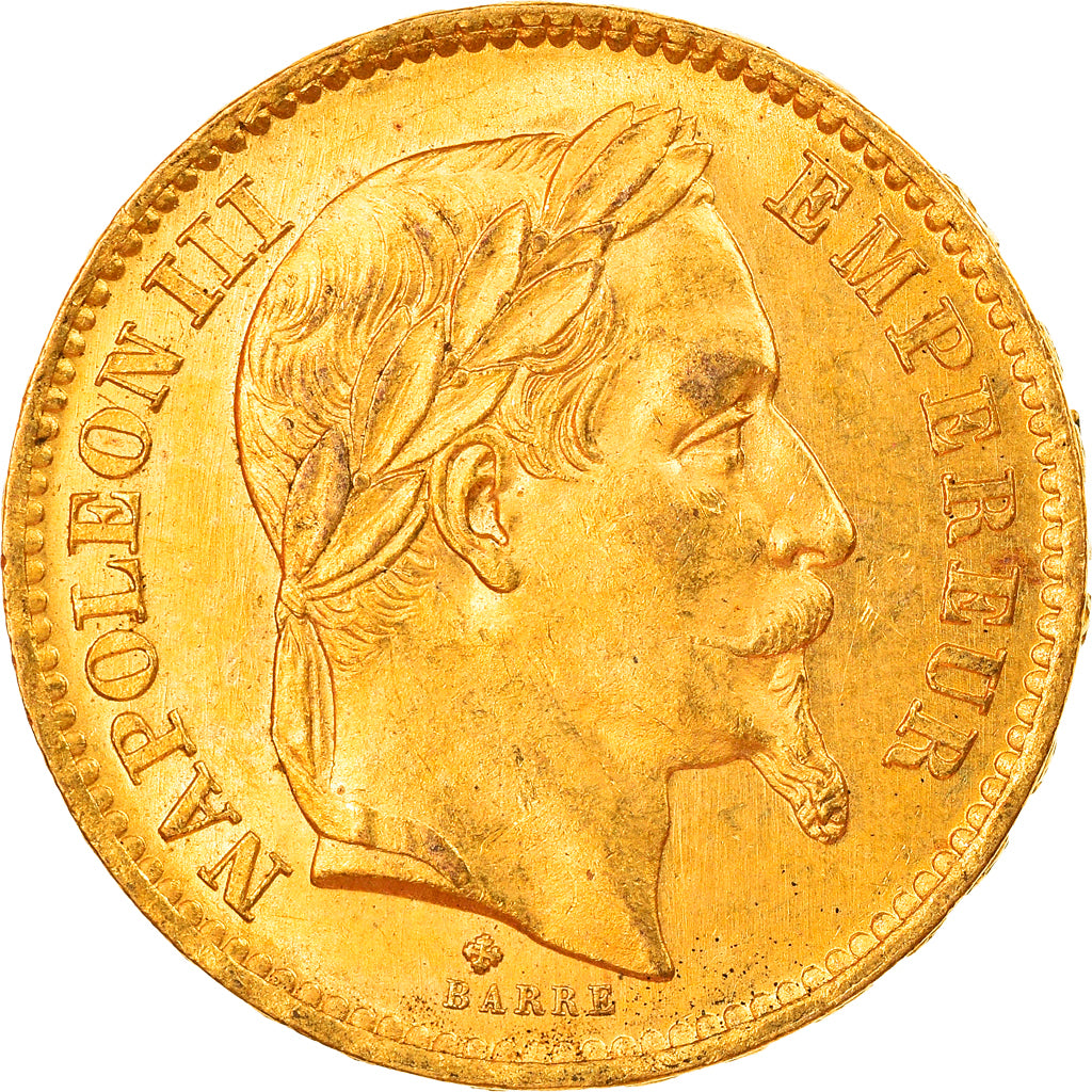 Moeda, França, Napoleon III, Napoléon III, 20 Francs, 1868, Strasbourg