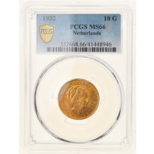 Coin, Netherlands, Wilhelmina I, 10 Gulden, 1932, Utrecht, PCGS, MS66