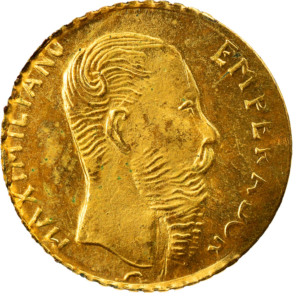 Coin, Mexico, Maximilian, Peso, 1865, Restrike, MS(65-70), Gold