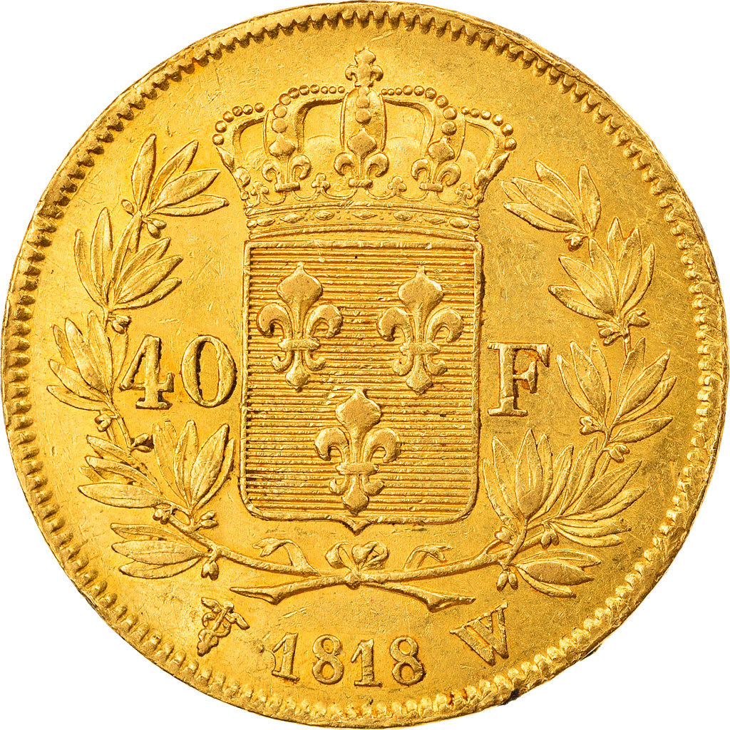 Monnaie, France, Louis XVIII, Louis XVIII, 40 Francs, 1818, Lille, TTB+, Or