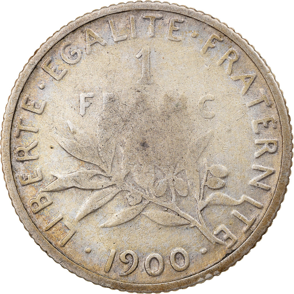 Coin, France, Semeuse, Franc, 1900, Paris, F(12-15), Silver, KM:844.1