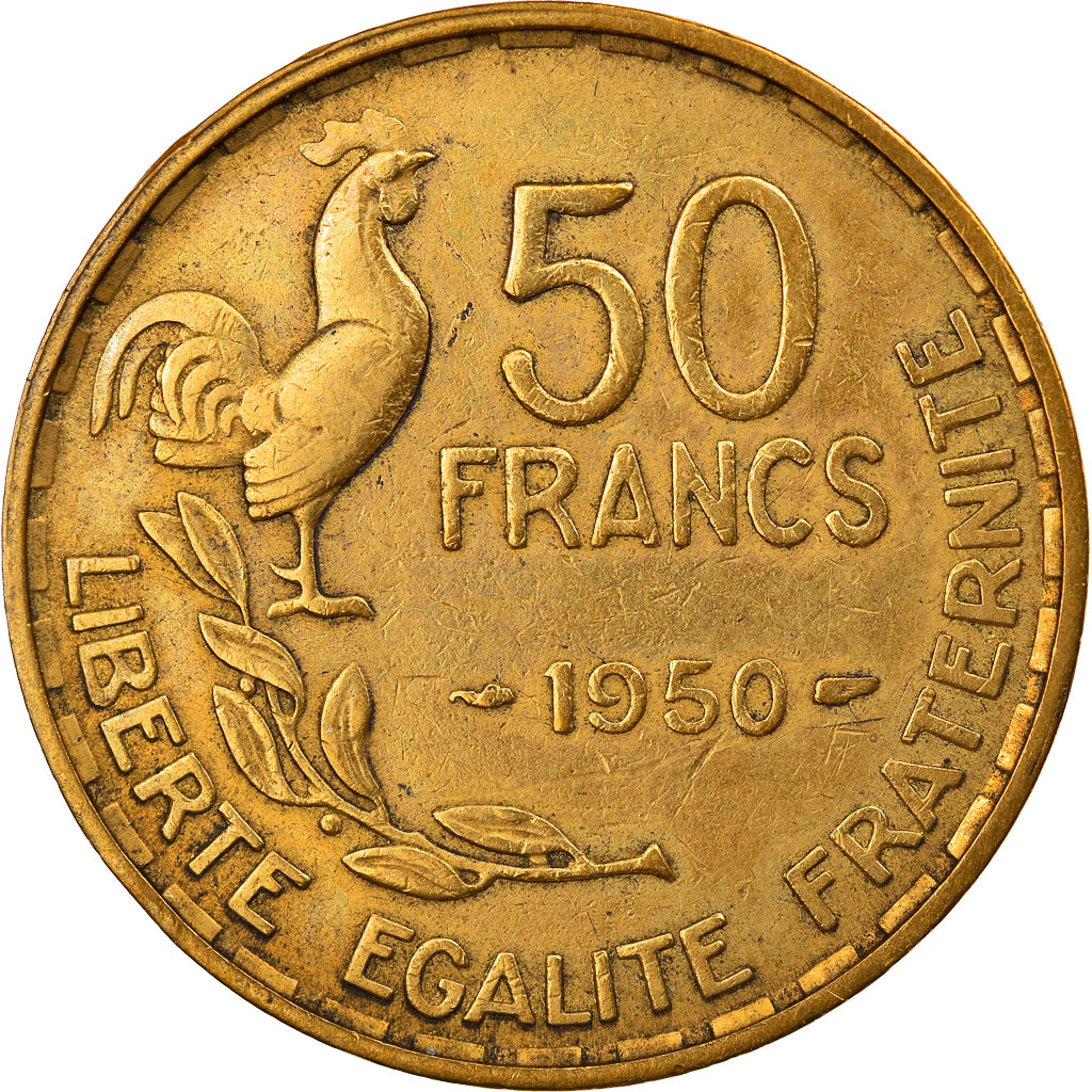 Monnaie, France, Guiraud, 50 Francs, 1950, Paris, TB, Aluminum-Bronze