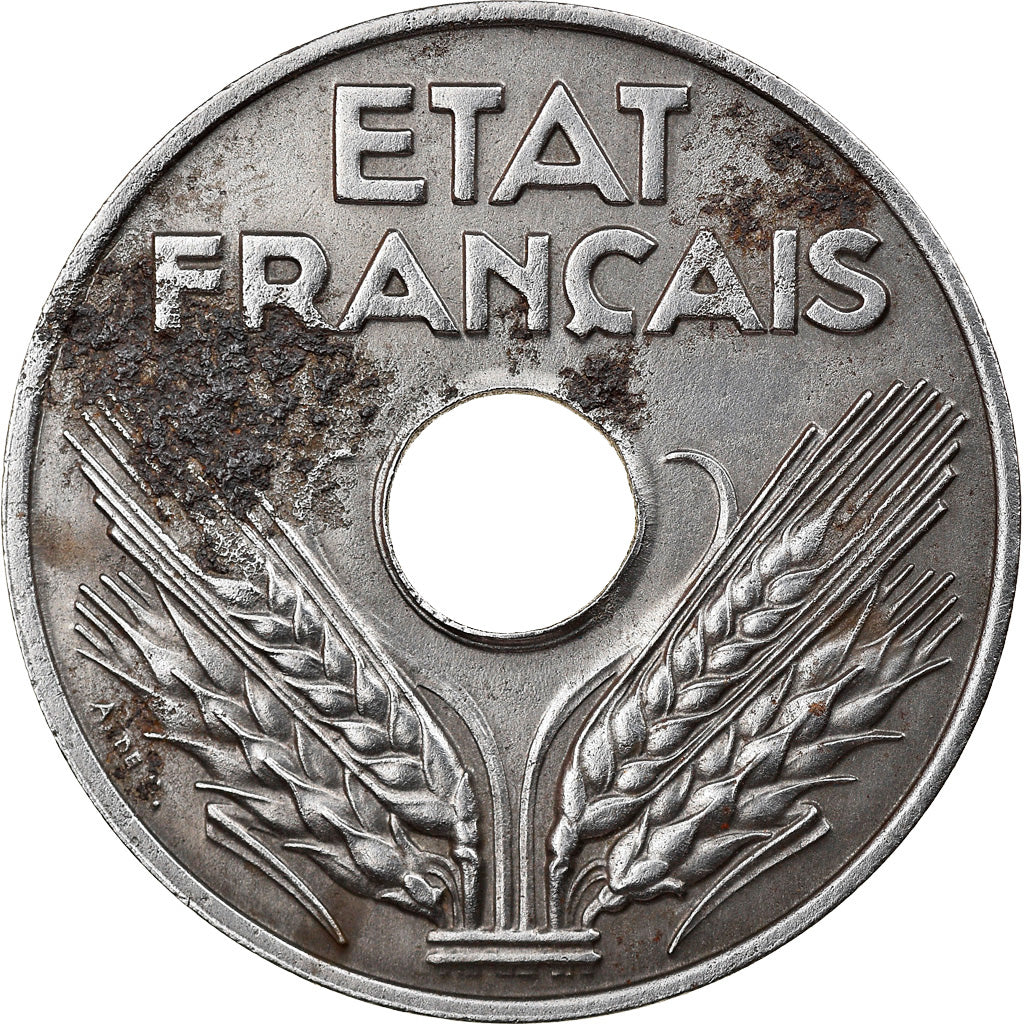 Moneta, Francia, État français, 20 Centimes, 1944, Paris, BB+, Ferro