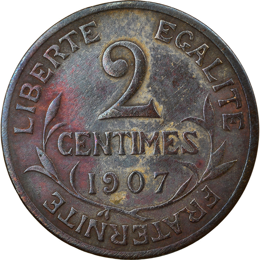 Coin, France, Dupuis, 2 Centimes, 1907, Paris, VF(20-25), Bronze, KM:841