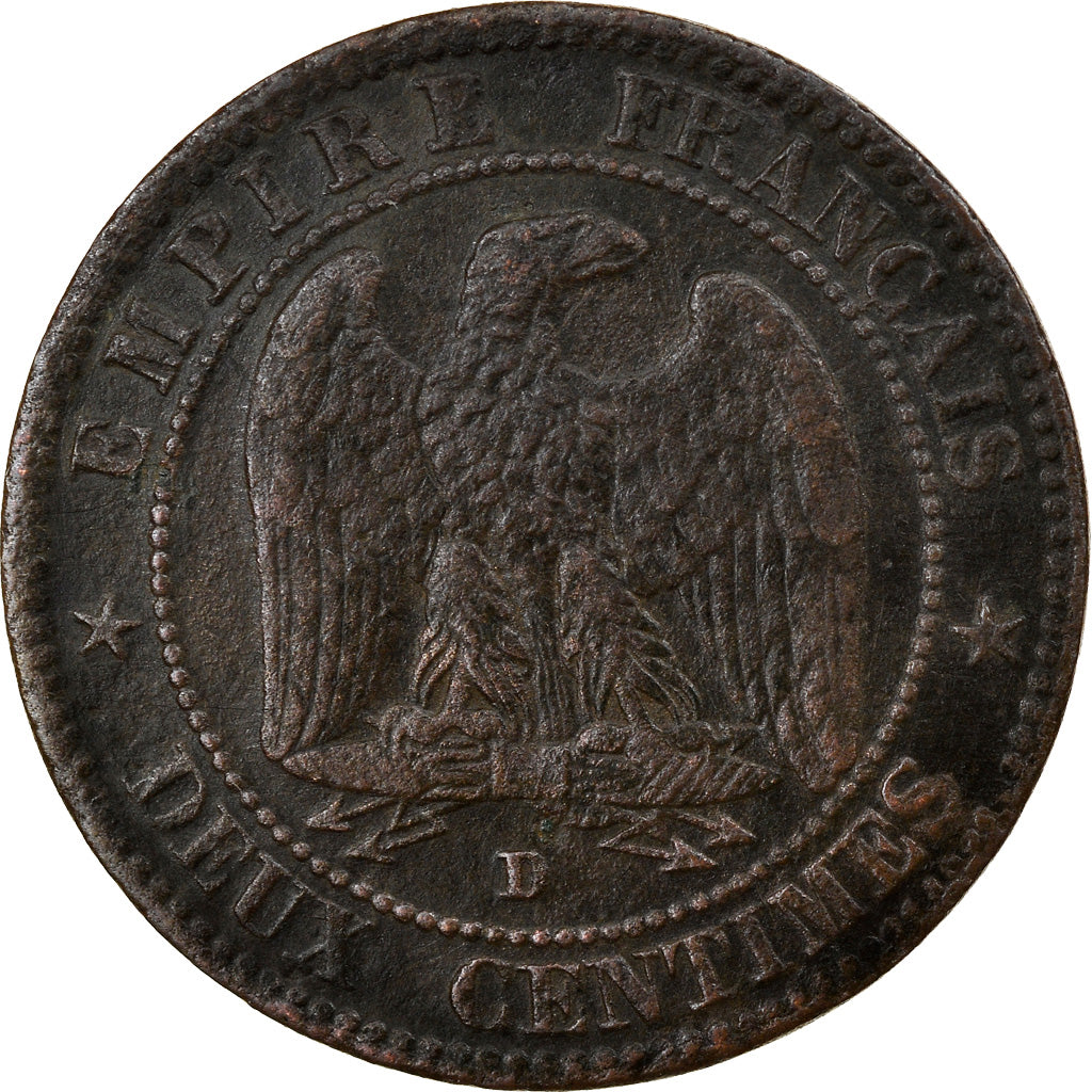 Munten, Frankrijk, Napoleon III, Napoléon III, 2 Centimes, 1857, Lyon, Petit D