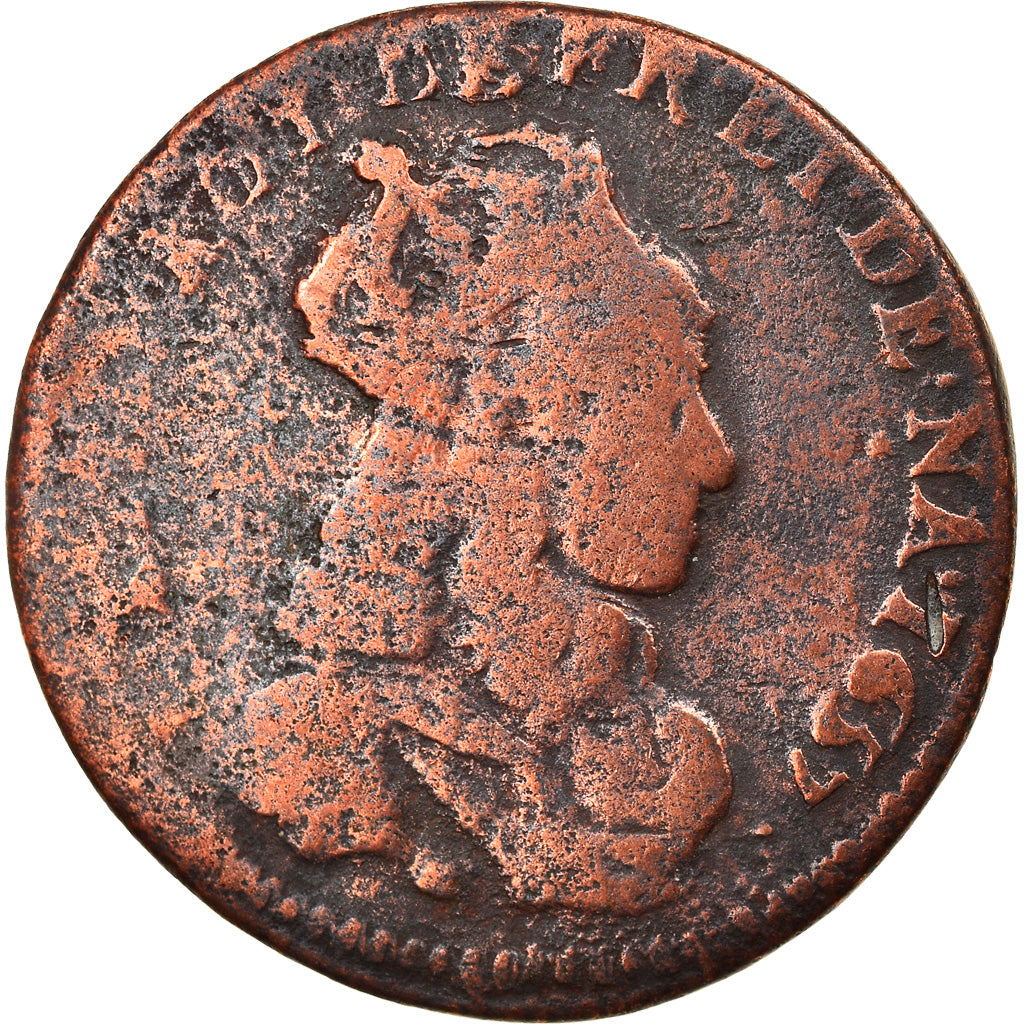Coin, France, Louis XIV, Liard de France, 1657, Limoges, VG(8-10), Copper