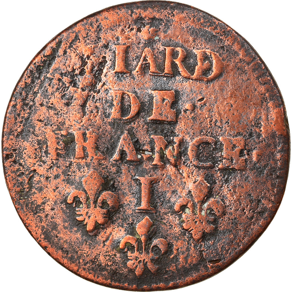 Coin, France, Louis XIV, Liard de France, 1657, Limoges, VG(8-10), Copper