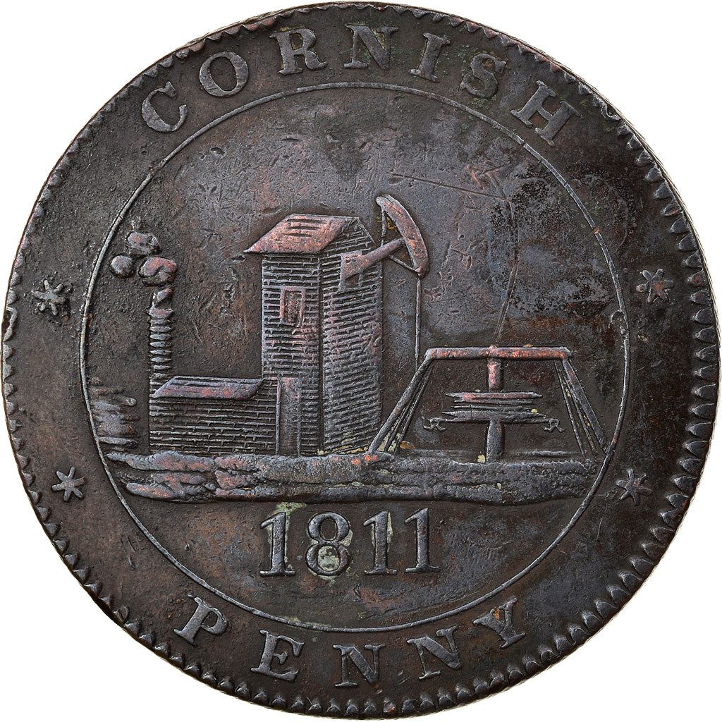 Moneta, Wielka Brytania, Cornwall, Penny Token, 1811, VF(20-25), Miedź
