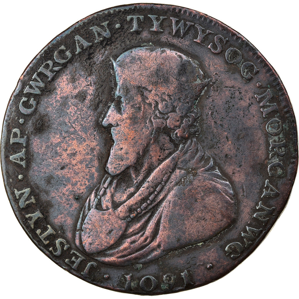 Monnaie, Grande-Bretagne, Glamorgan, Halfpenny Token, 1795, B+, Cuivre
