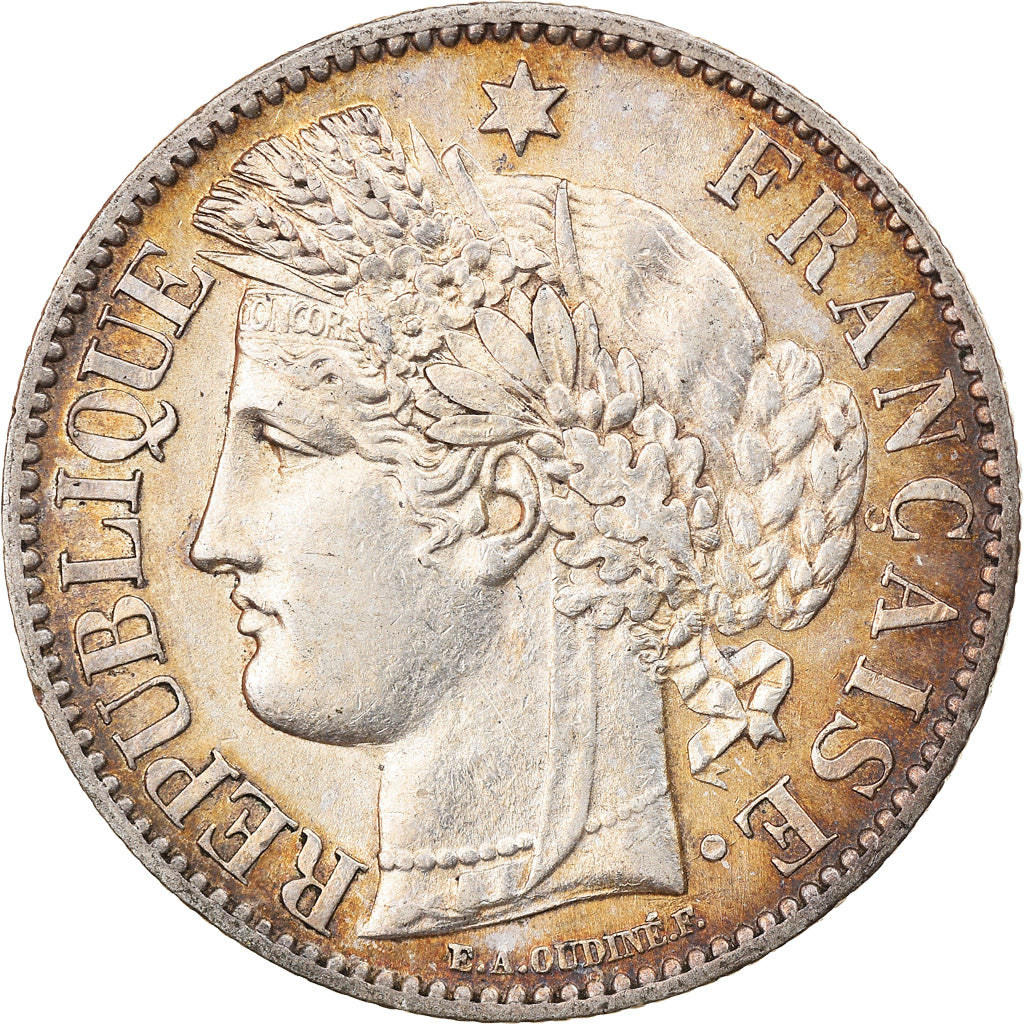 Coin, France, Cérès, 2 Francs, 1887, Paris, AU(50-53), Silver, KM:817.1