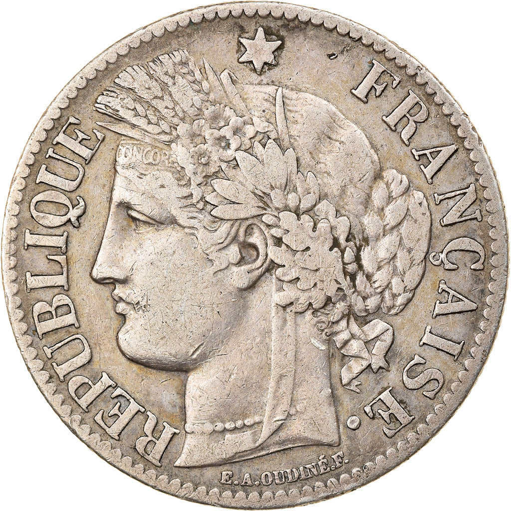 Coin, France, Cérès, 2 Francs, 1871, Paris, EF(40-45), Silver, KM:817.1