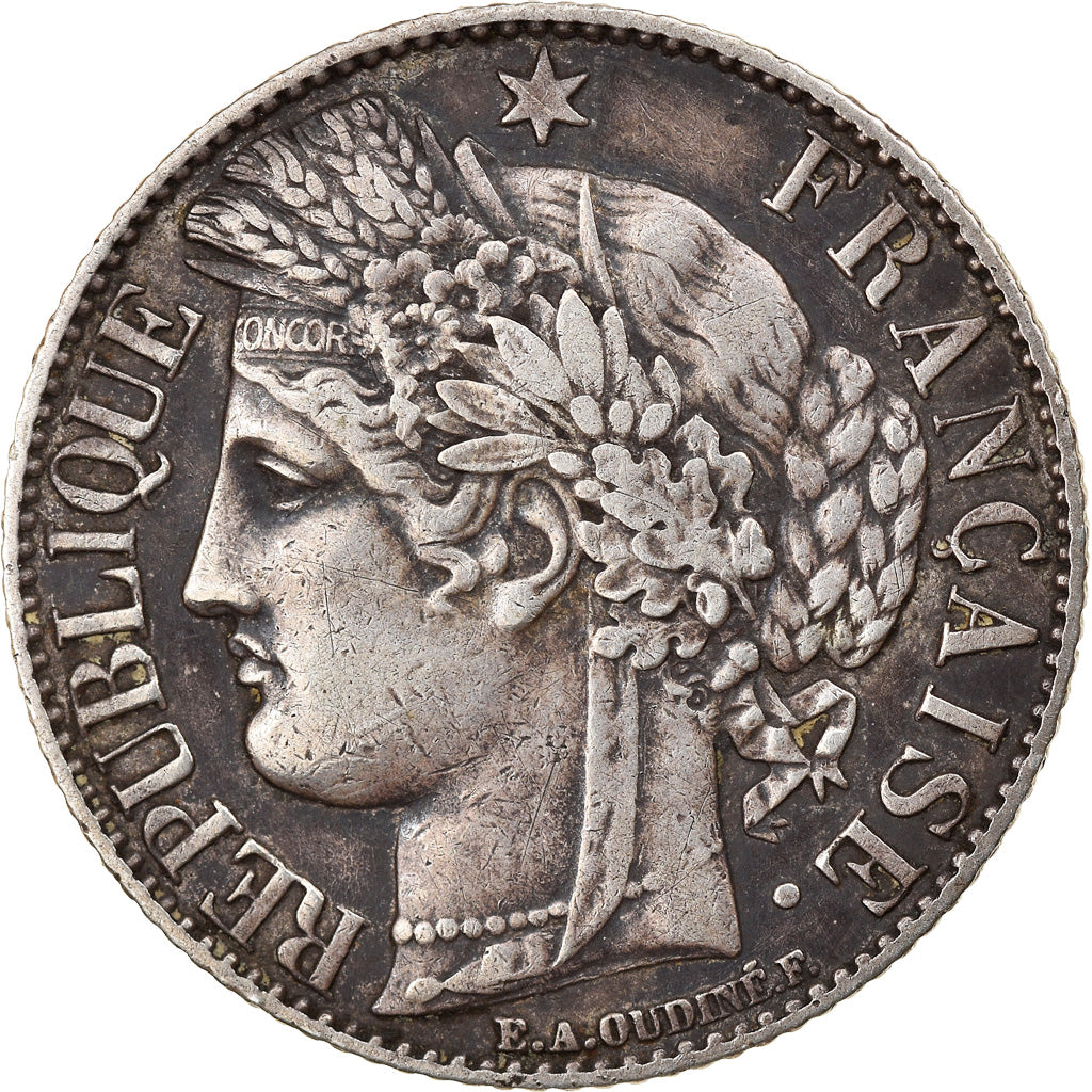 Moeda, França, Cérès, Franc, 1888, Paris, EF(40-45), Prata, KM:822.1