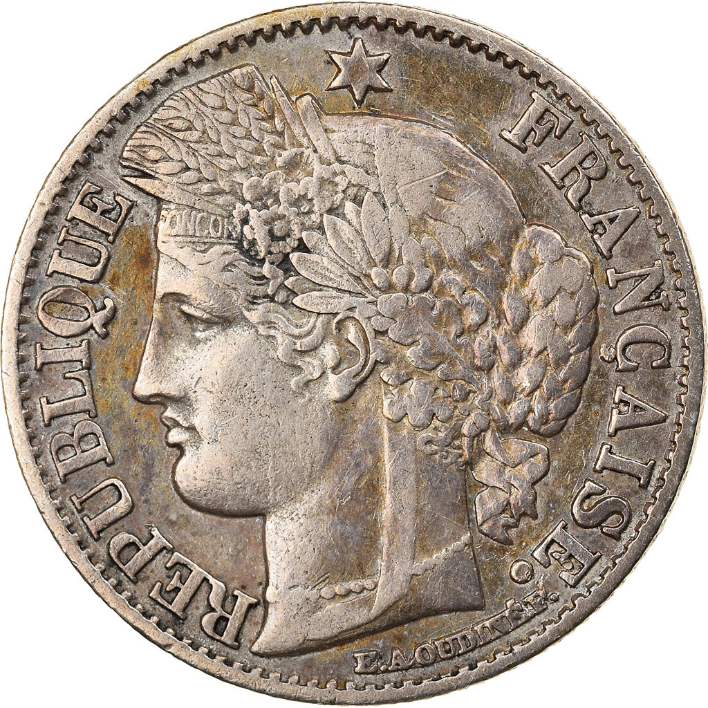 Moneda, Francia, Cérès, 50 Centimes, 1871, Paris, MBC, Plata, KM:834.1