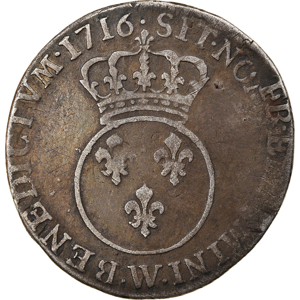 Moneta, Francja, Louis XV, 1/10 Écu Vertugadin, 12 Sols, 1/10 ECU, 1716, Lille