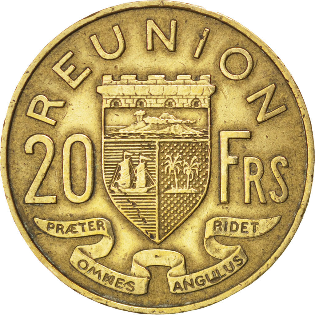 REUNION, 20 Francs, 1961, KM #11, EF(40-45), Aluminum-Bronze, Lecompte #90, 4.03