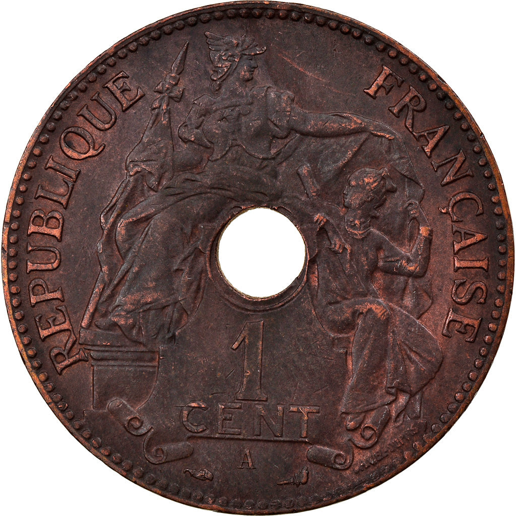 Coin, FRENCH INDO-CHINA, Cent, 1897, Paris, EF(40-45), Bronze, KM:8