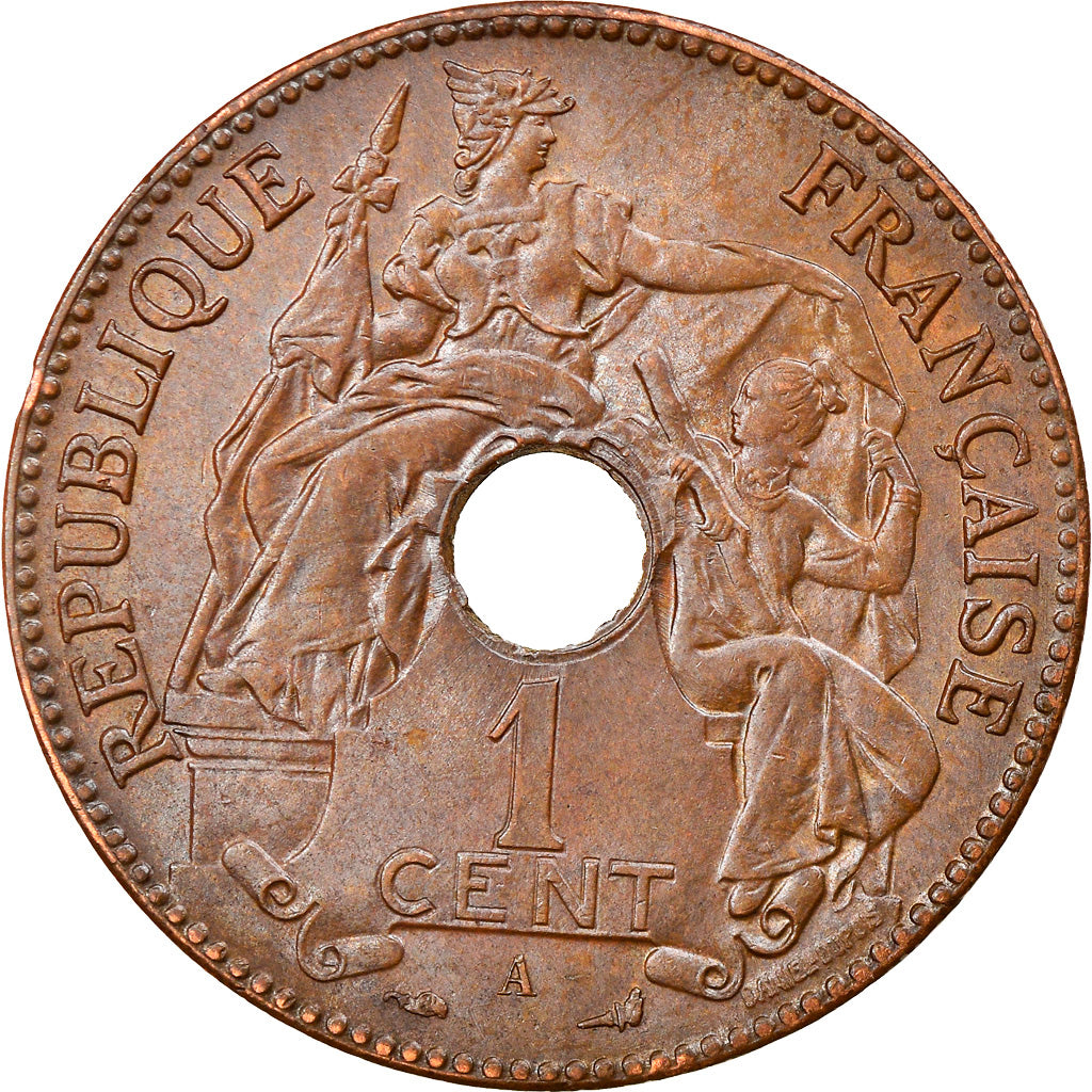 Coin, FRENCH INDO-CHINA, Cent, 1900, Paris, MS(60-62), Bronze, KM:8, Lecompte:55