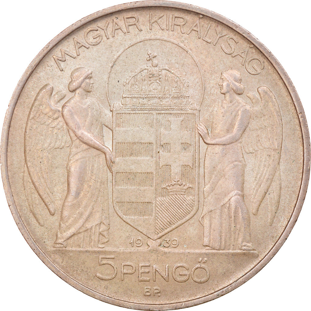 Coin, Hungary, Miklós Horthy, 5 Pengö, 1939, Budapest, EF(40-45), Silver