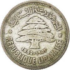 LEBANON, 50 Piastres, 1952, Utrecht, KM #17, EF(40-45), Silver, 24, 4.86
