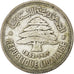 LEBANON, 50 Piastres, 1952, Utrecht, KM #17, EF(40-45), Silver, 24, 4.86