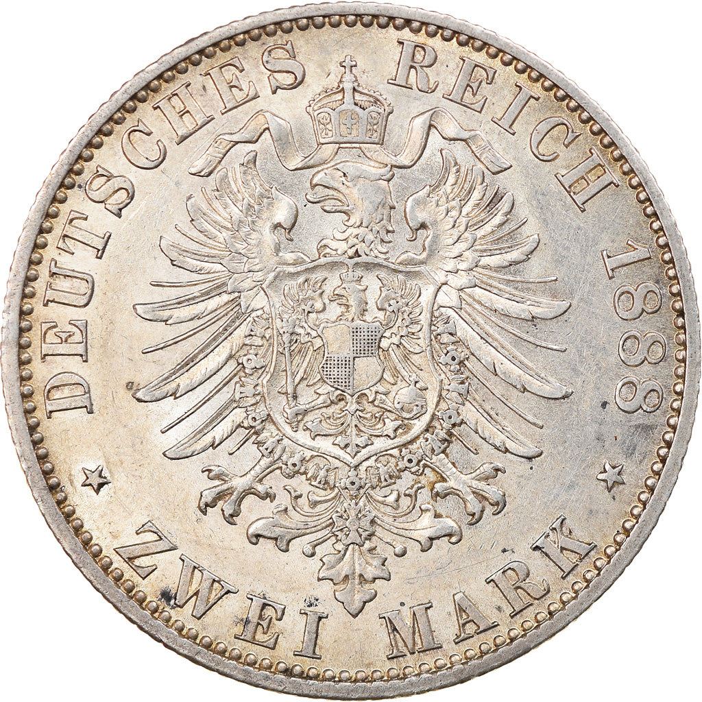 Coin, German States, PRUSSIA, Friedrich III, 2 Mark, 1888, Berlin, AU(55-58)
