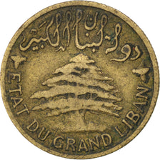 LEBANON, 2 Piastres, 1925, Paris, KM #4, VF(30-35), Aluminum-Bronze, Lecompte...