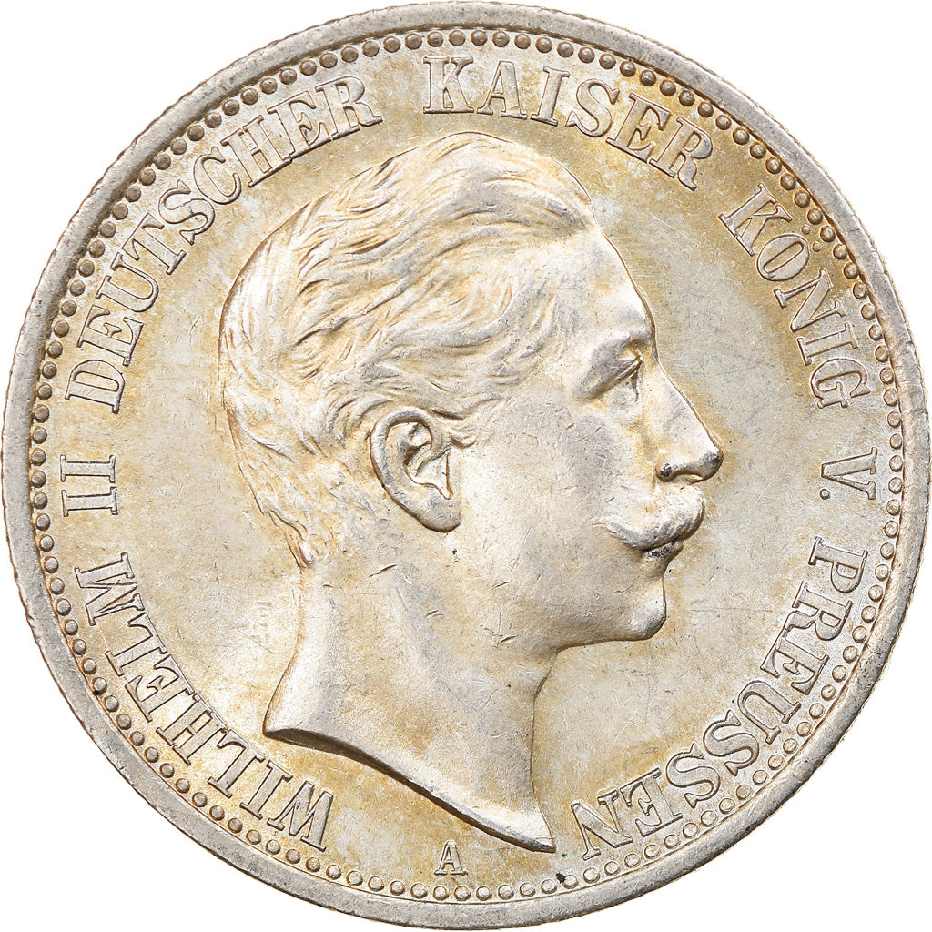 Coin, German States, PRUSSIA, Wilhelm II, 2 Mark, 1907, Berlin, MS(60-62)