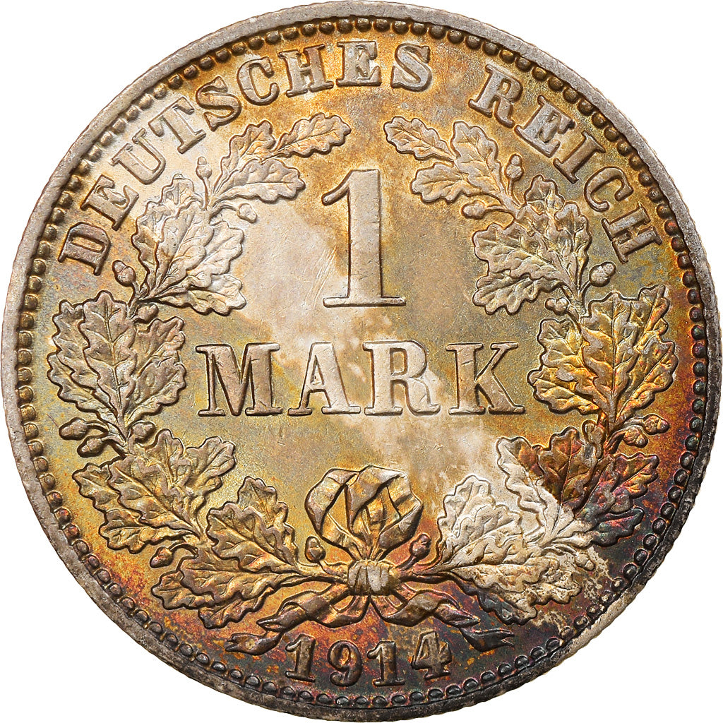 Münze, GERMANY - EMPIRE, Wilhelm II, Mark, 1914, Muldenhütten, UNZ+, Silber
