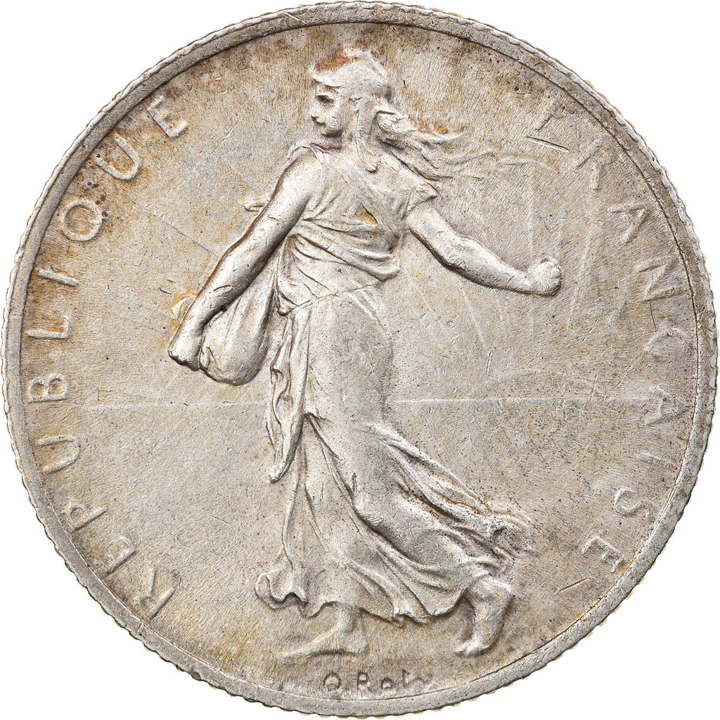 Coin, France, Semeuse, 2 Francs, 1914, Castelsarrasin, AU(50-53), Silver