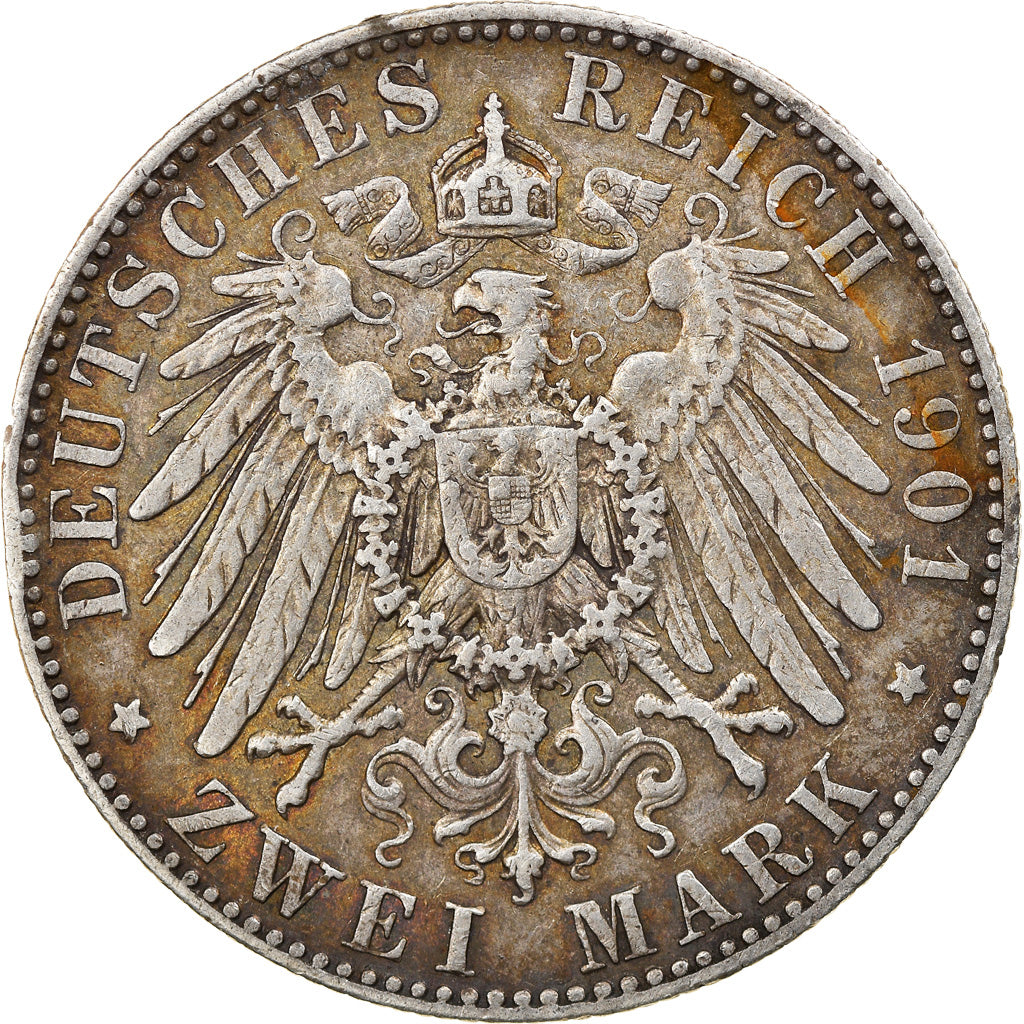 Coin, German States, SAXONY-ALBERTINE, Albert, 2 Mark, 1901, Muldenhütten