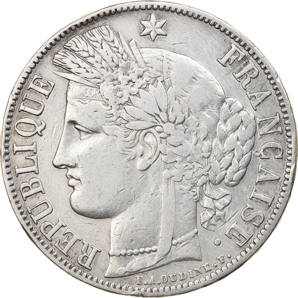 Coin, France, Cérès, 5 Francs, 1850, Paris, VF(30-35), Silver, KM:761.1