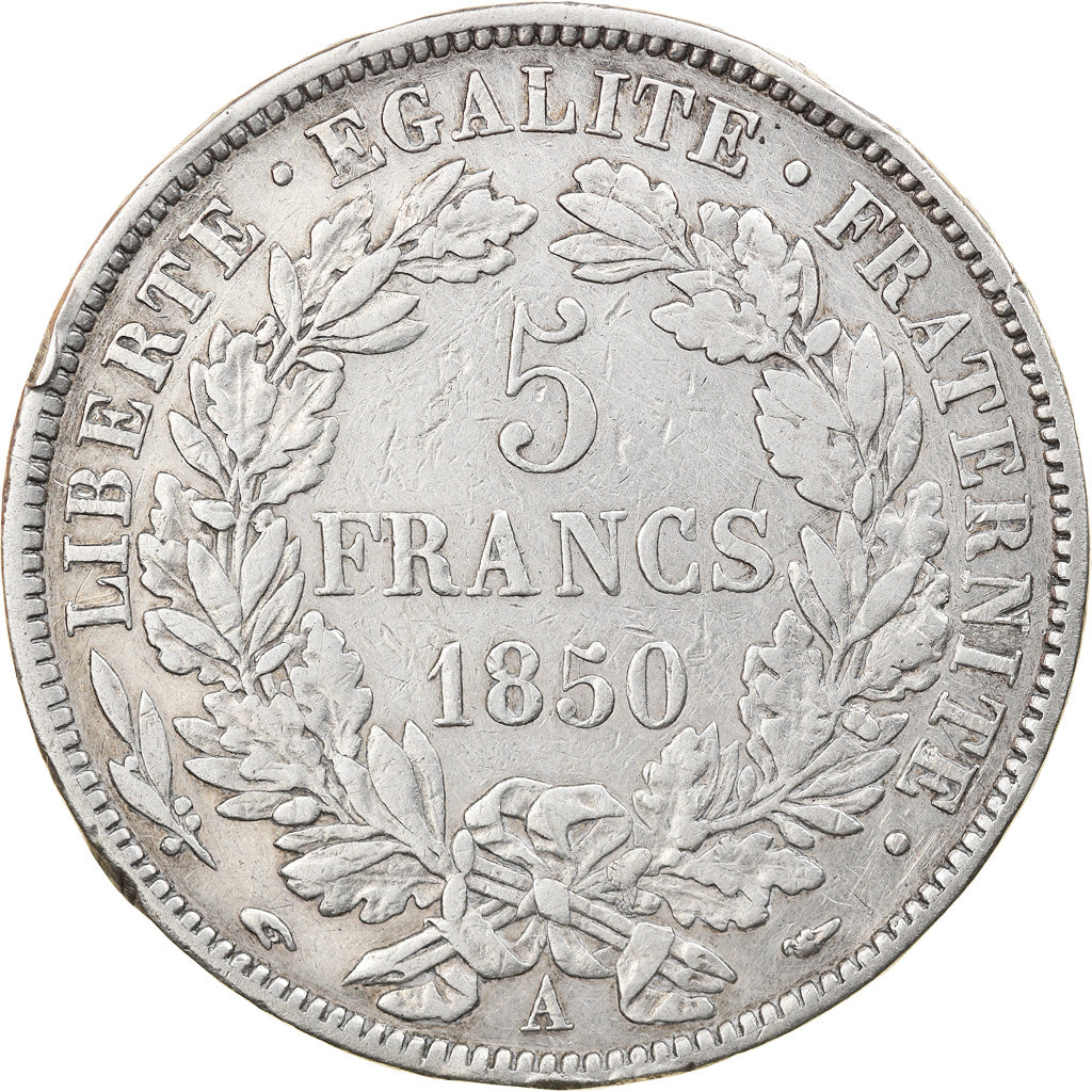 Coin, France, Cérès, 5 Francs, 1850, Paris, VF(30-35), Silver, KM:761.1