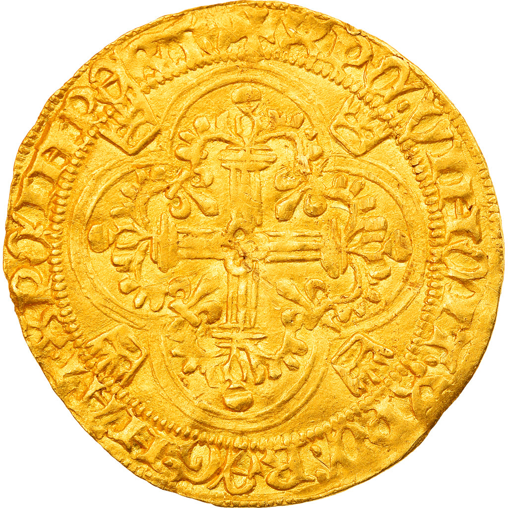Moneta, Francja, Charles VII, Royal d'or, Orléans, AU(50-53), Złoto