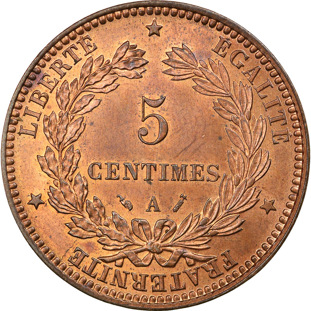 Coin, France, Cérès, 5 Centimes, 1896, Paris, AU(55-58), Bronze, KM:821.1