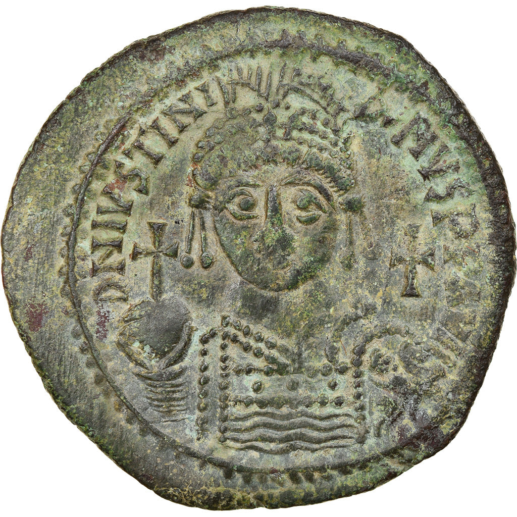 Coin, Justinian I, Follis, 553-554, Antioch, AU(55-58), Copper, Sear:218