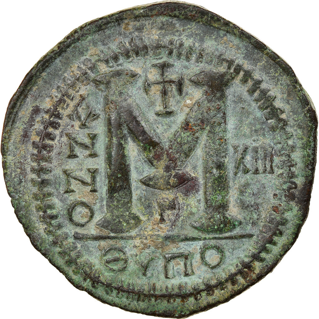 Coin, Justinian I, Follis, 553-554, Antioch, AU(55-58), Copper, Sear:218