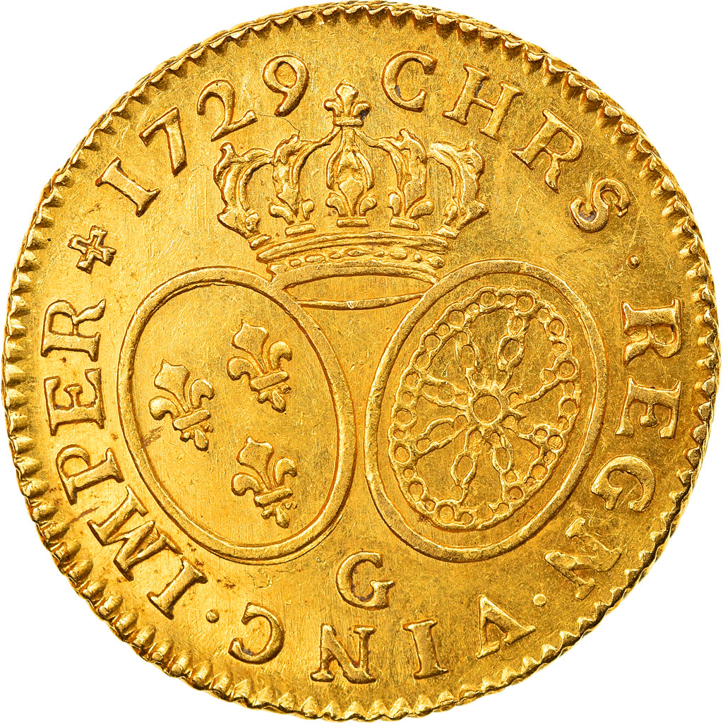 Monnaie, France, Louis XV, Louis d'or aux lunettes, Louis d'Or, 1729, Poitiers