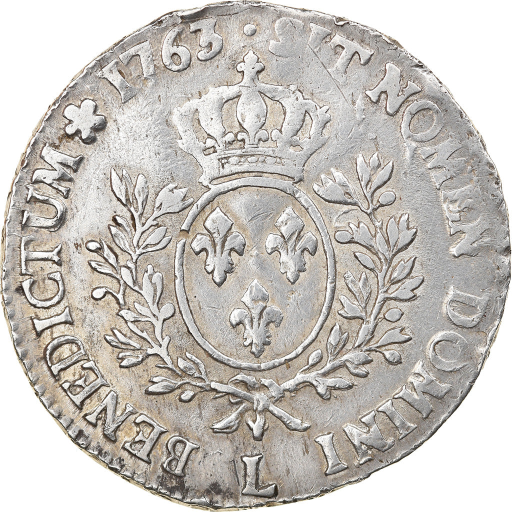 Moneda, Francia, Louis XV, Écu au bandeau, Ecu, 1763, Bayonne, BC+, Plata