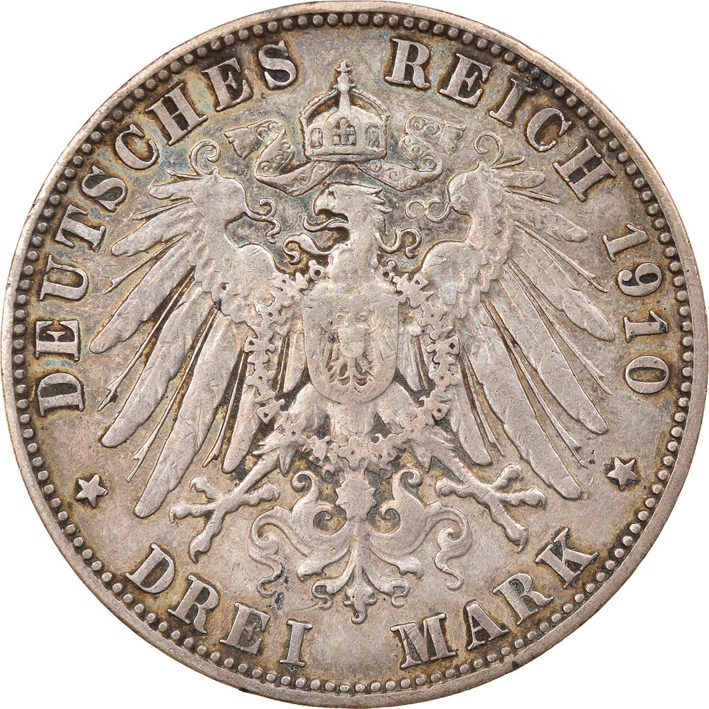 Coin, German States, SAXONY-ALBERTINE, Friedrich August III, 3 Mark, 1910
