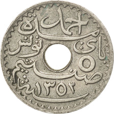 TUNISIA, 5 Centimes, 1933, Paris, KM #258, EF(40-45), Nickel-Bronze, Lecompte...