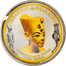 Moeda, Egito, Tutankhamun statue with crown, Pound, 2008/AH1429, MS(63)