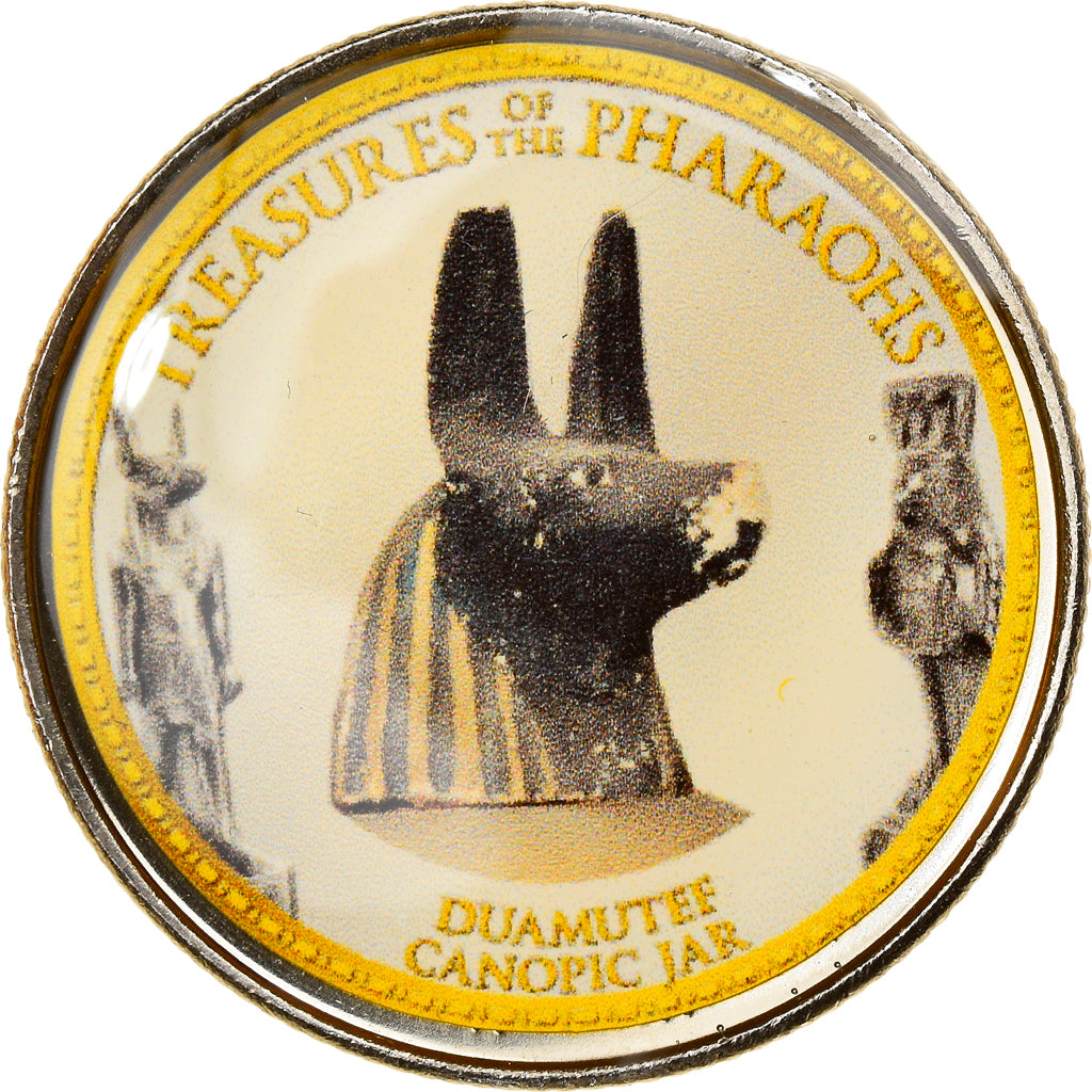 Moeda, Egito, Duamutef canopic jar, Pound, 2010/AH1431, MS(63), Bimetálico