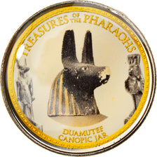 Moeda, Egito, Duamutef canopic jar, Pound, 2010/AH1431, MS(63), Bimetálico