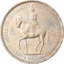 Coin, Great Britain, Elizabeth II, 5 Shillings, 1953, AU(55-58), Copper-nickel