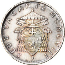 Munten, Vaticaanstad, Sede Vacante, 500 Lire, 1963, Roma, PR, Zilver, KM:75